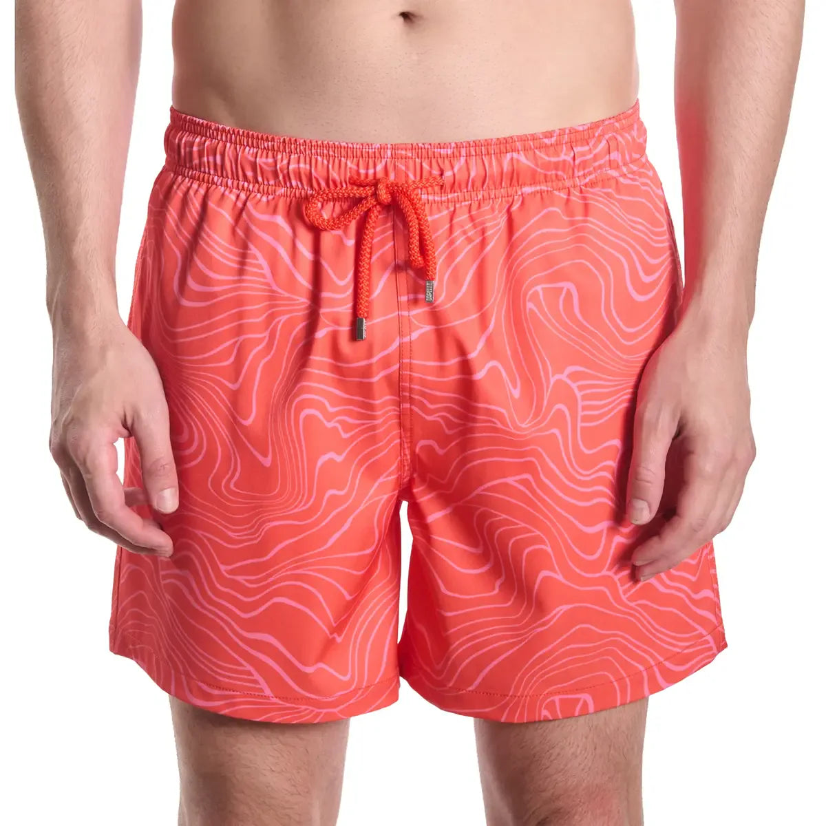 Men’s Premium Compression-Lined Hybrid Shorts – Sand Waves Heat and Bloom