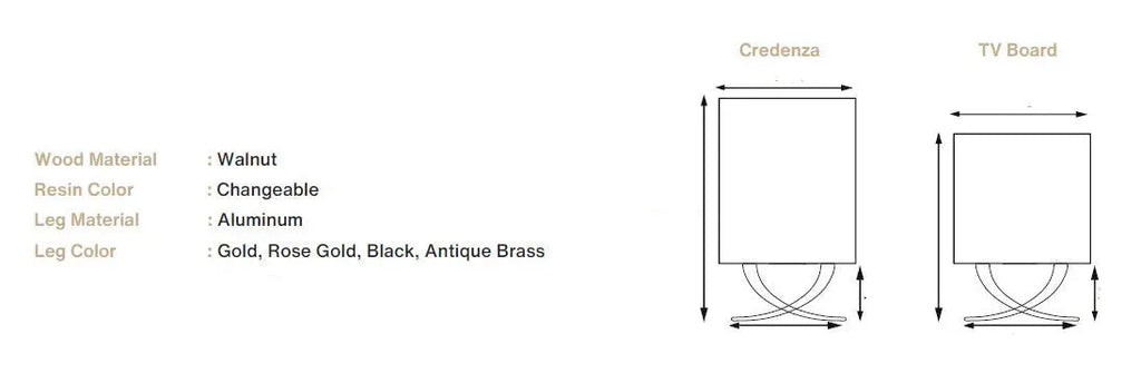 Resin and Walnut Credenza - Modern Sideboard | Ivory Collection