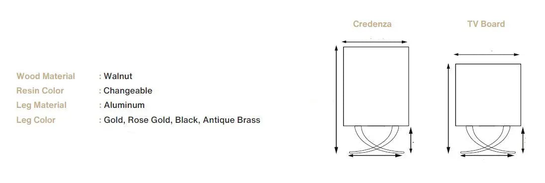 Resin and Walnut Credenza - Modern Sideboard | Ivory Collection