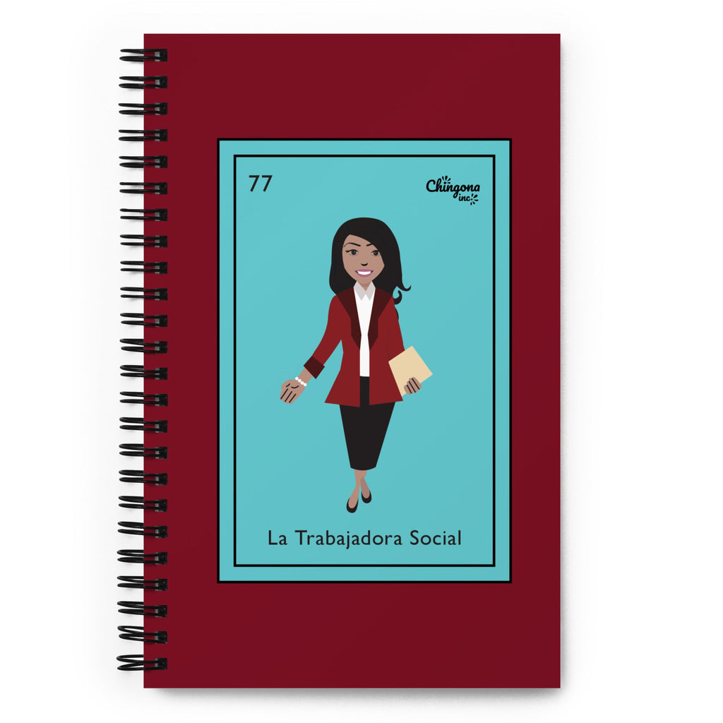 La Trabajadora Social Burgundy Suit  Spiral notebook