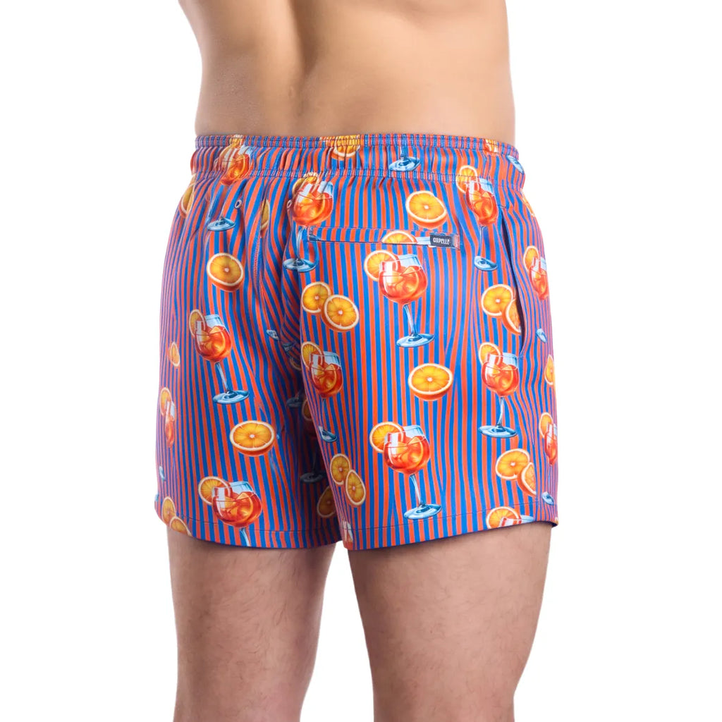 Men’s Premium Compression-Lined Hybrid Shorts – Sunset Spritz - Ocean and Heat