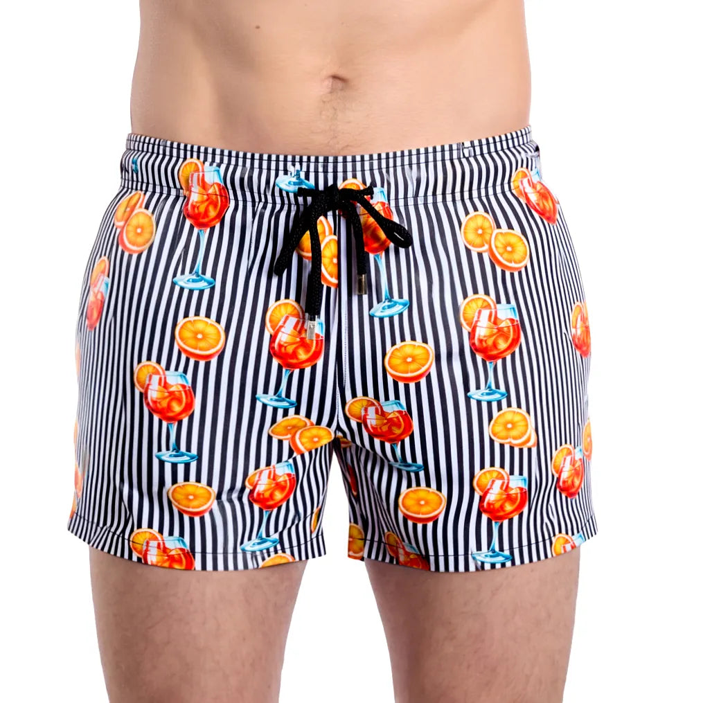 Men’s Premium Compression-Lined Hybrid Shorts – Sunset Spritz-Surf and Storm