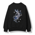 SW9015 Blue Koi Embroidery Sweater