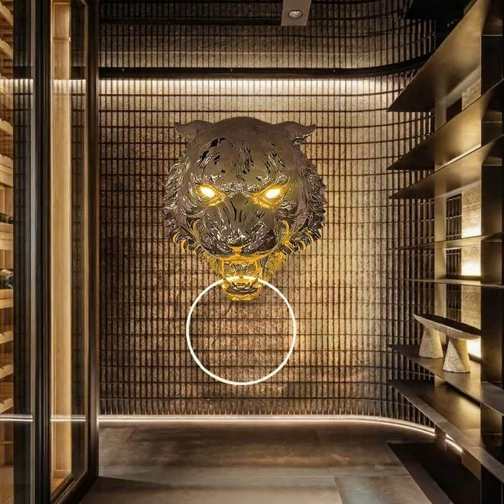 Tiger Head Wall Sconce