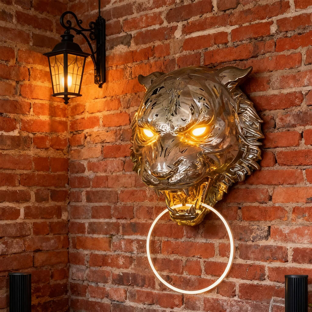 Tiger Head Wall Sconce