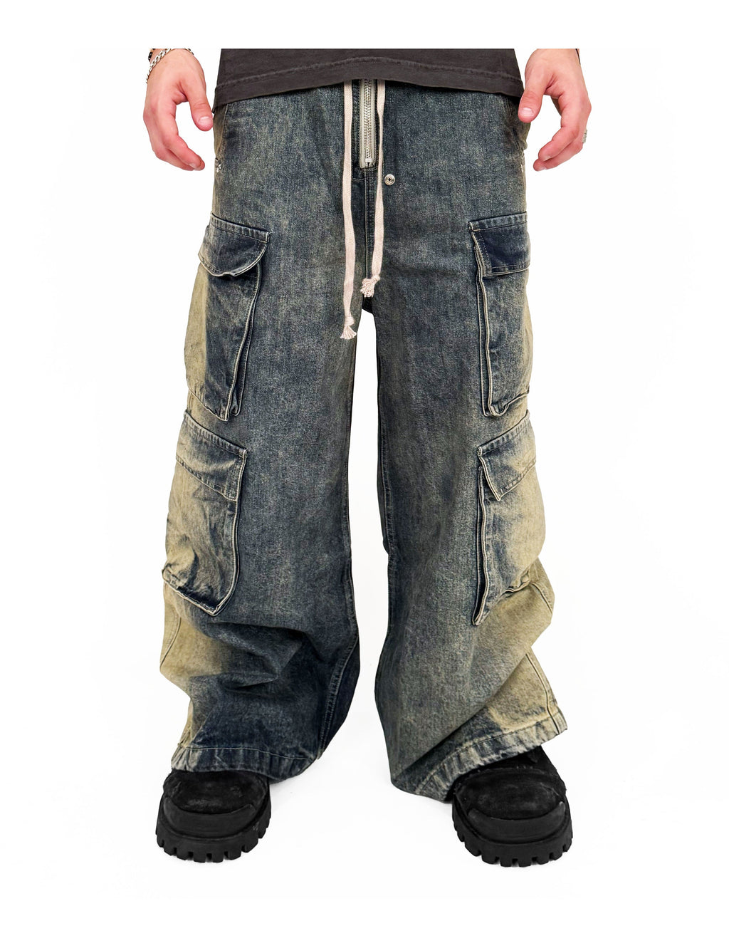 FLOW DENIM CARGO PANTS