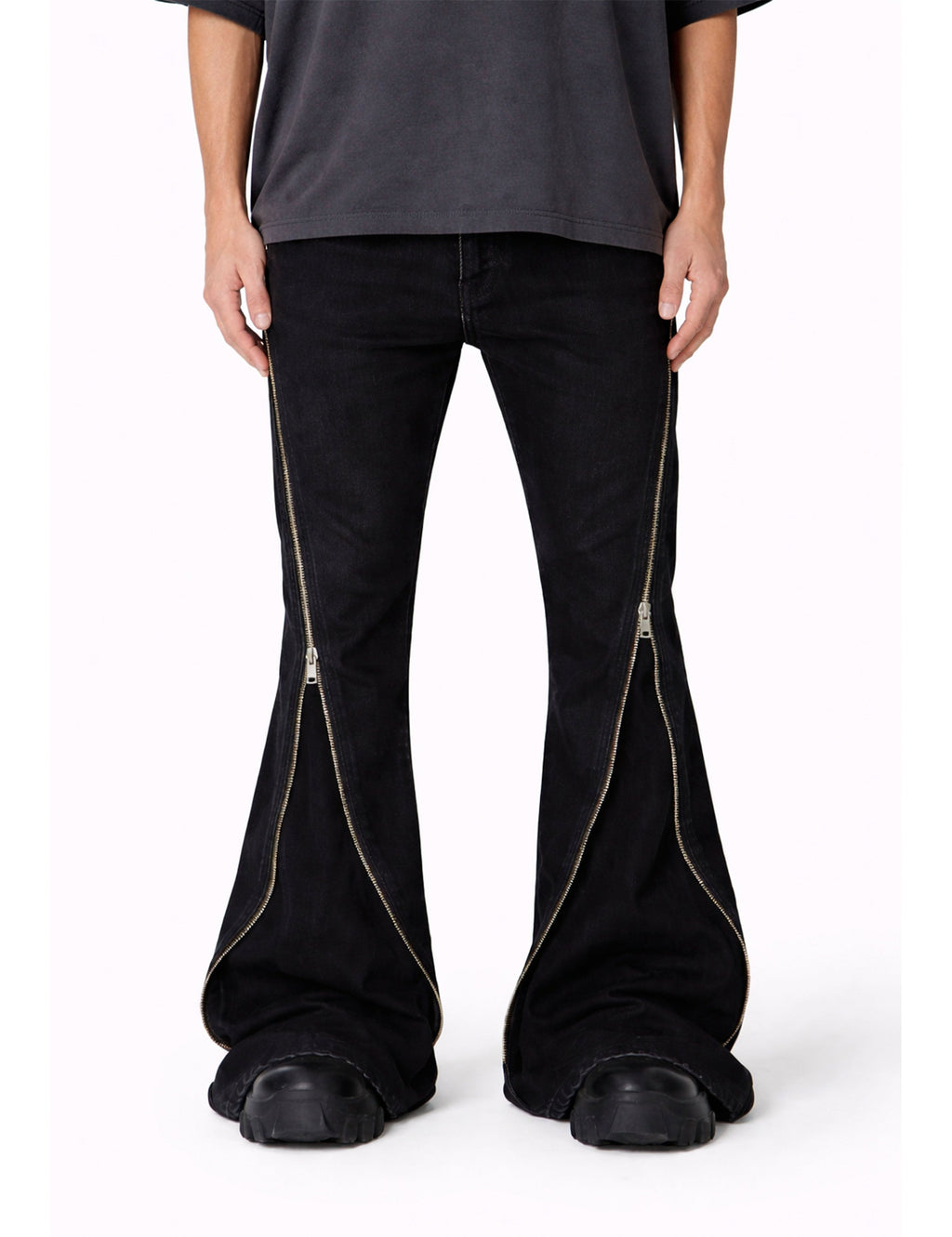 DIAMOND ZIP FLARE DENIM
