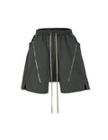 GREY ZIP DRAWSTRING CARGO SHORTS
