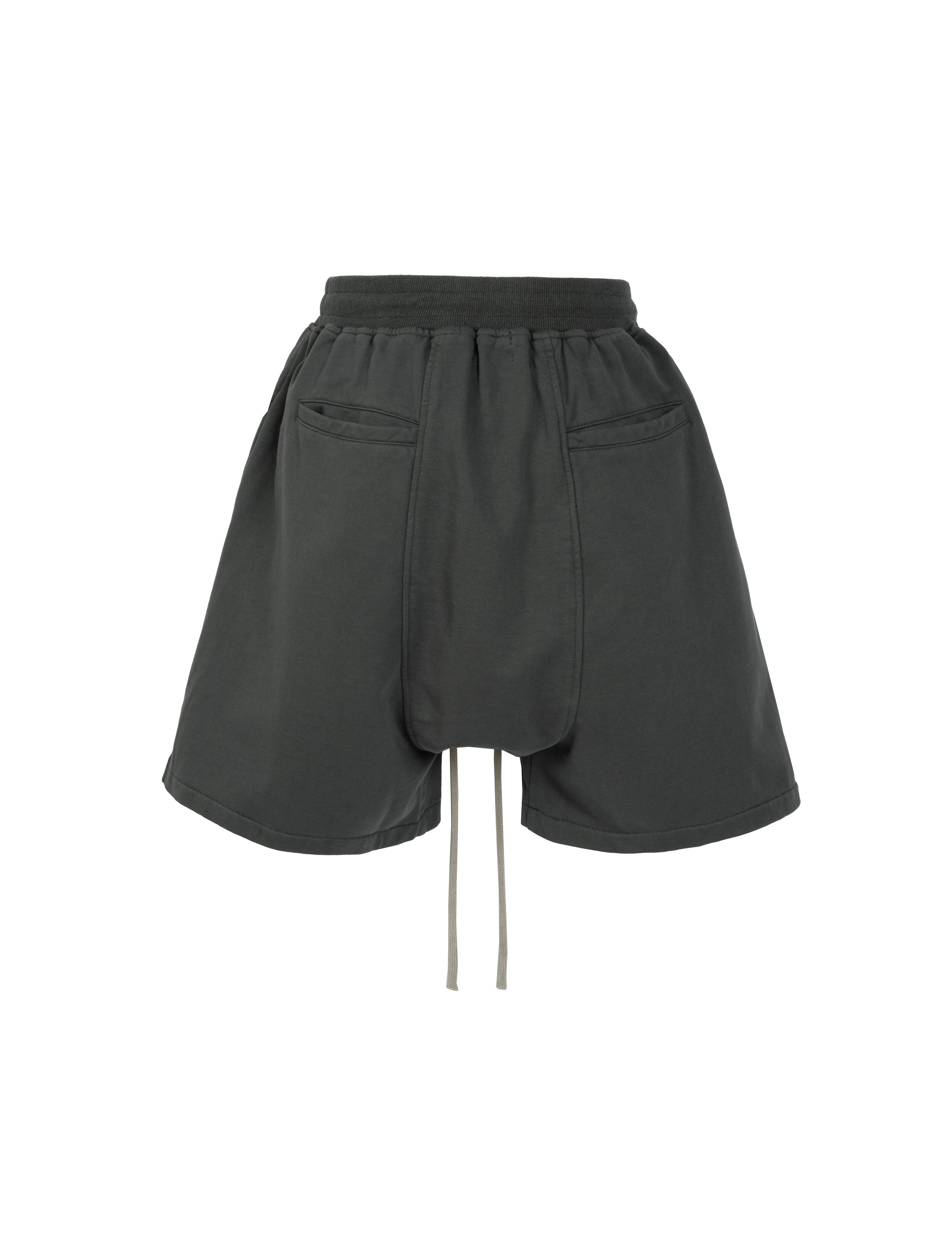 GREY ZIP DRAWSTRING CARGO SHORTS