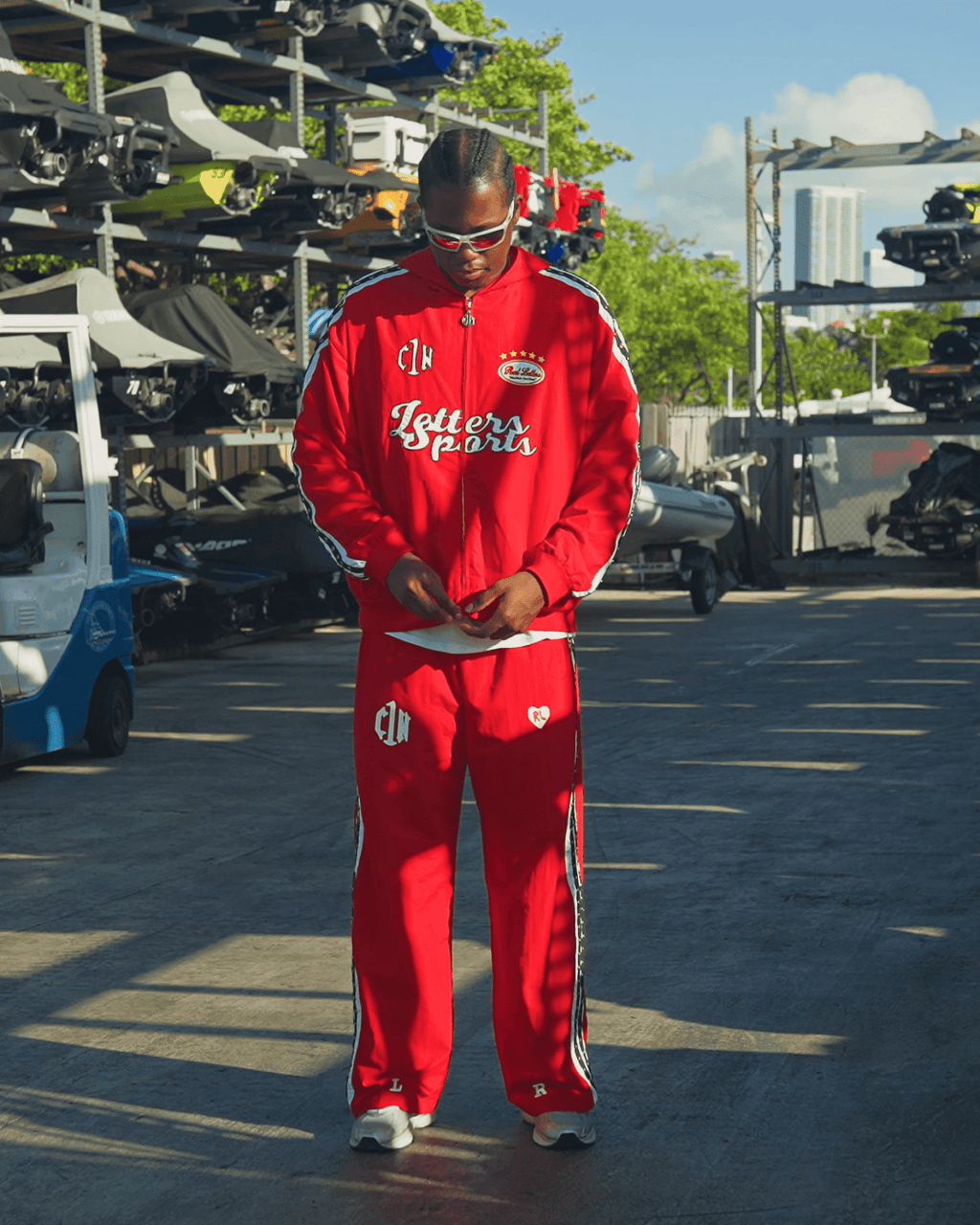 Red Letters x Cam Newton Rhinestone Pants - Red