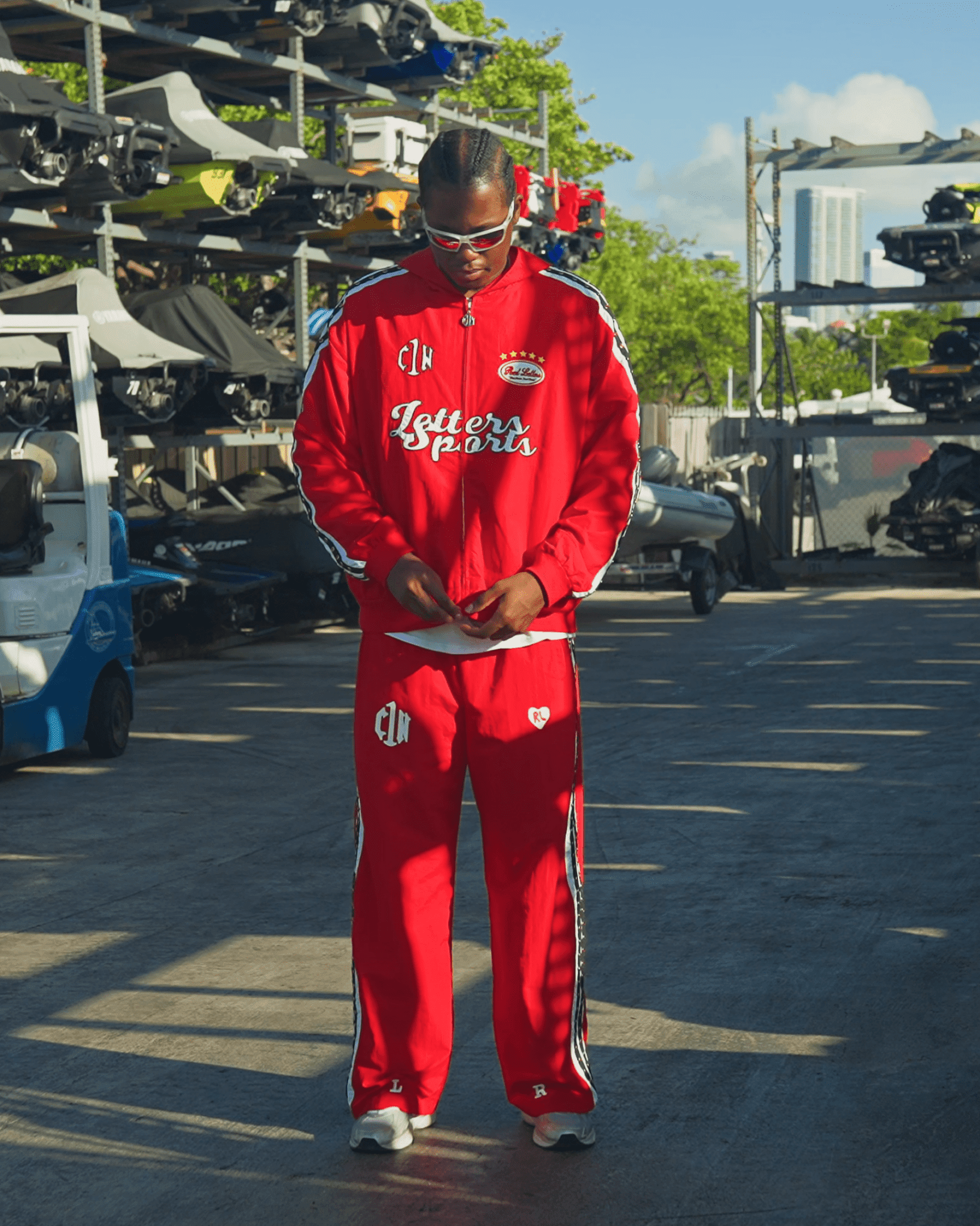 Red Letters x Cam Newton Rhinestone Pants - Red