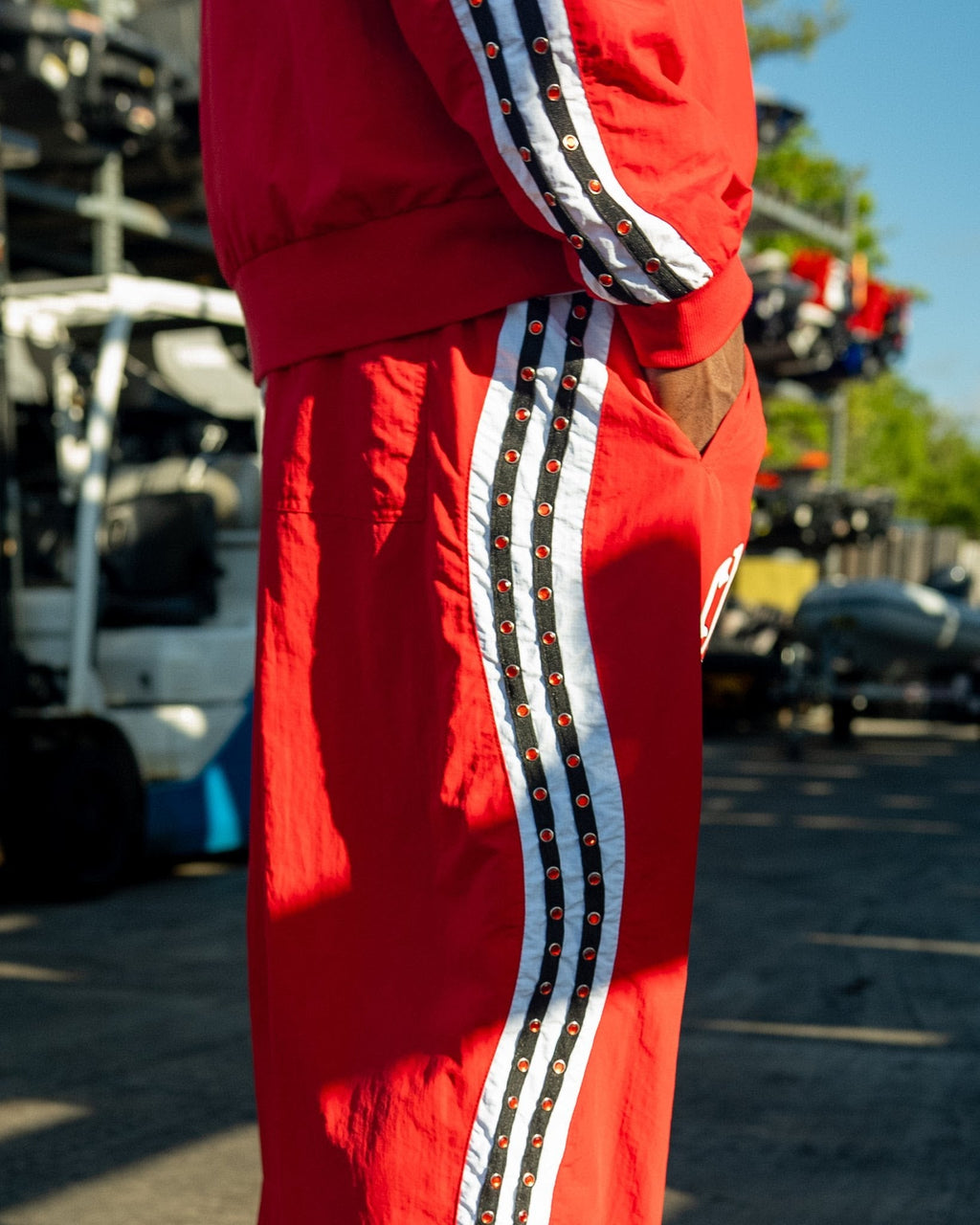 Red Letters x Cam Newton Rhinestone Pants - Red