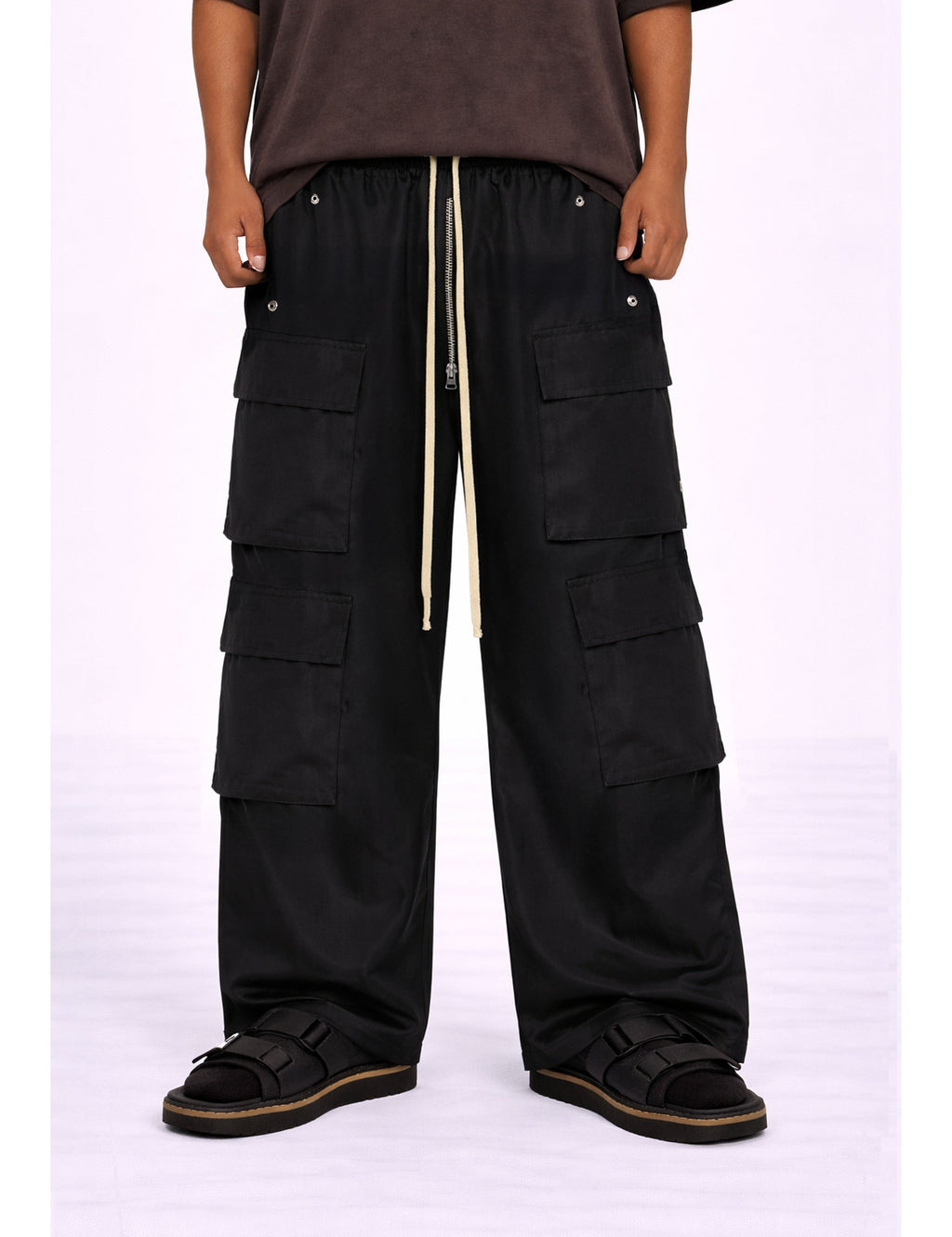 NYLON DRAWSTRING CARGO PANTS