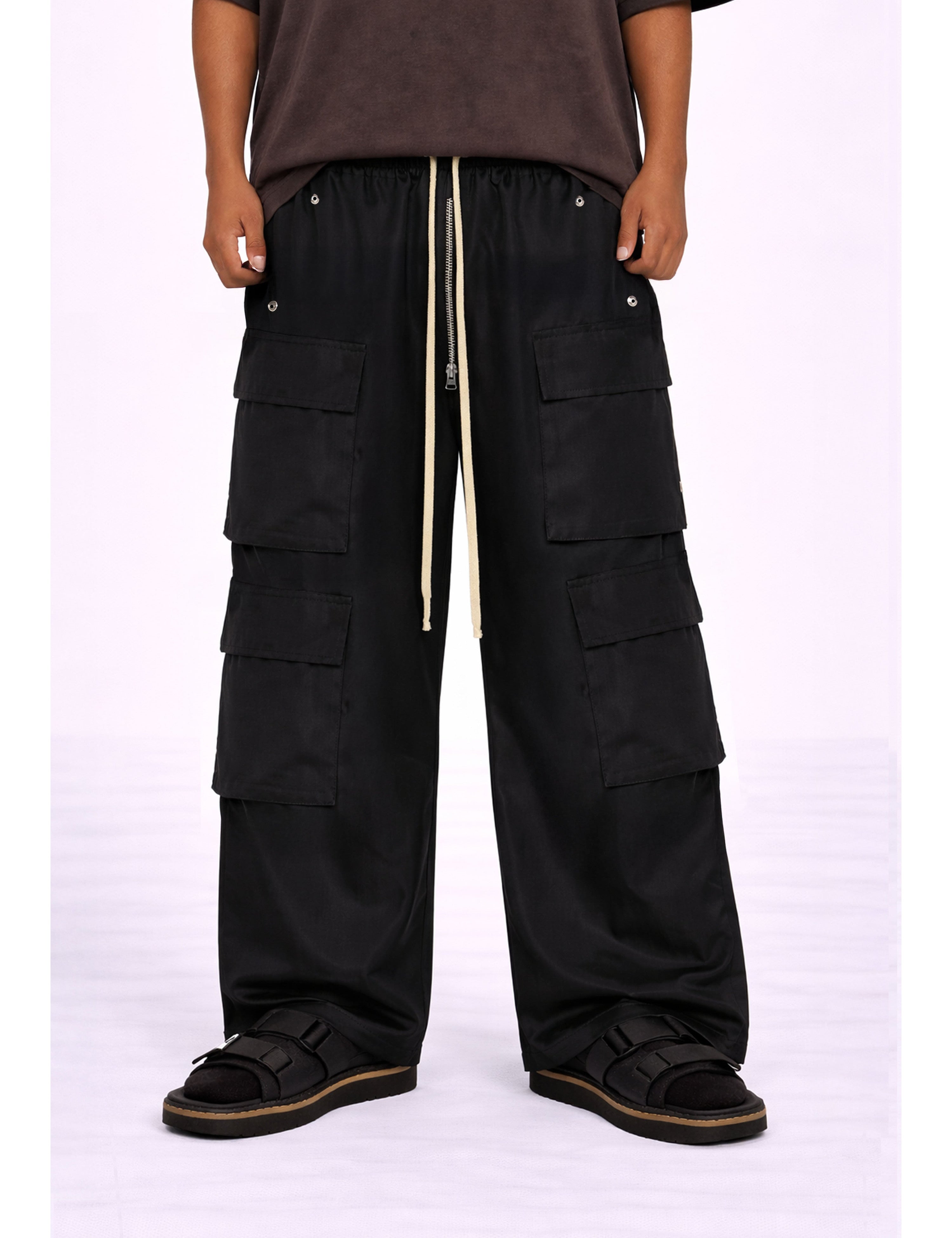 NYLON DRAWSTRING CARGO PANTS