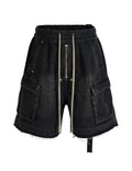 NOIR DRAWSTRING DENIM CARGO