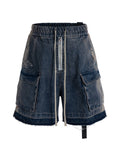 AZUL DRAWSTRING DENIM CARGO SHORTS