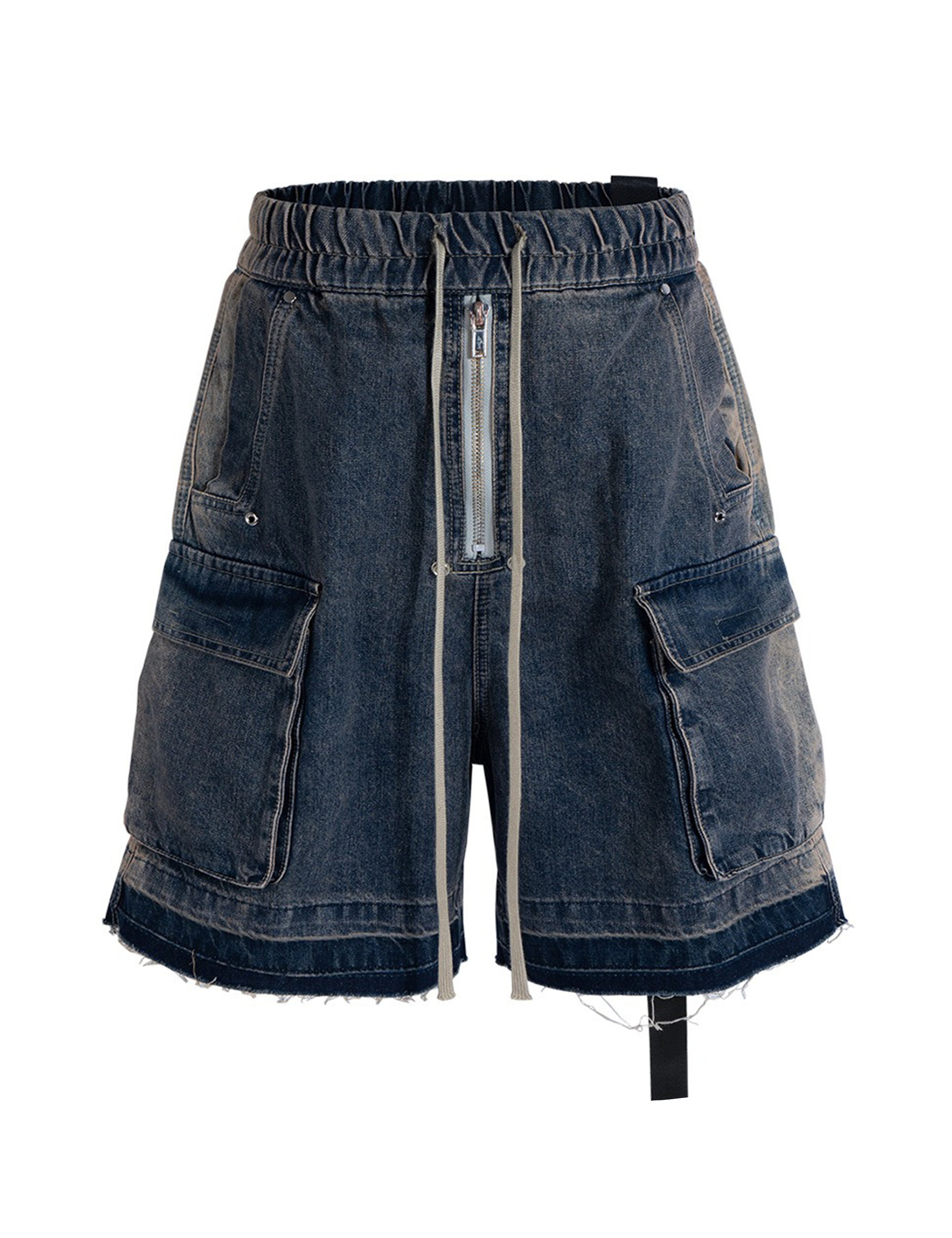 AZUL DRAWSTRING DENIM CARGO SHORTS