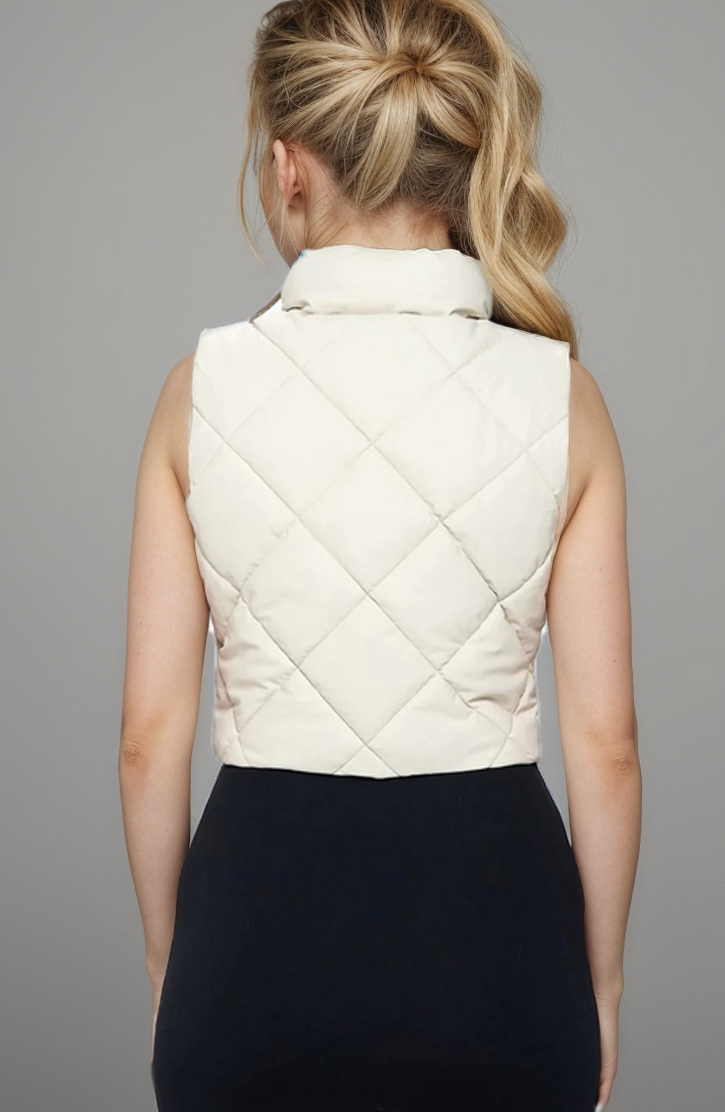 Vegan Leather Puffer Vest