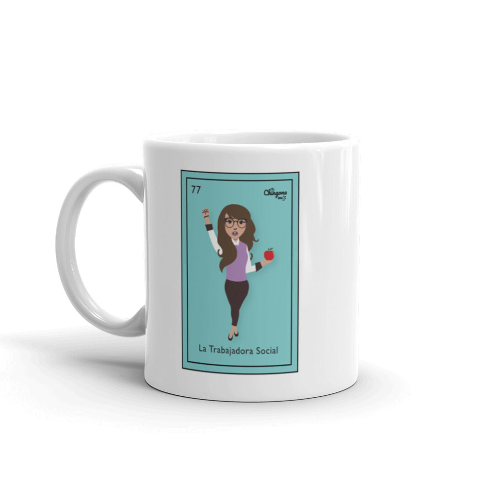 La Trabajadora Social Mexican Loteria Card Latina Mug