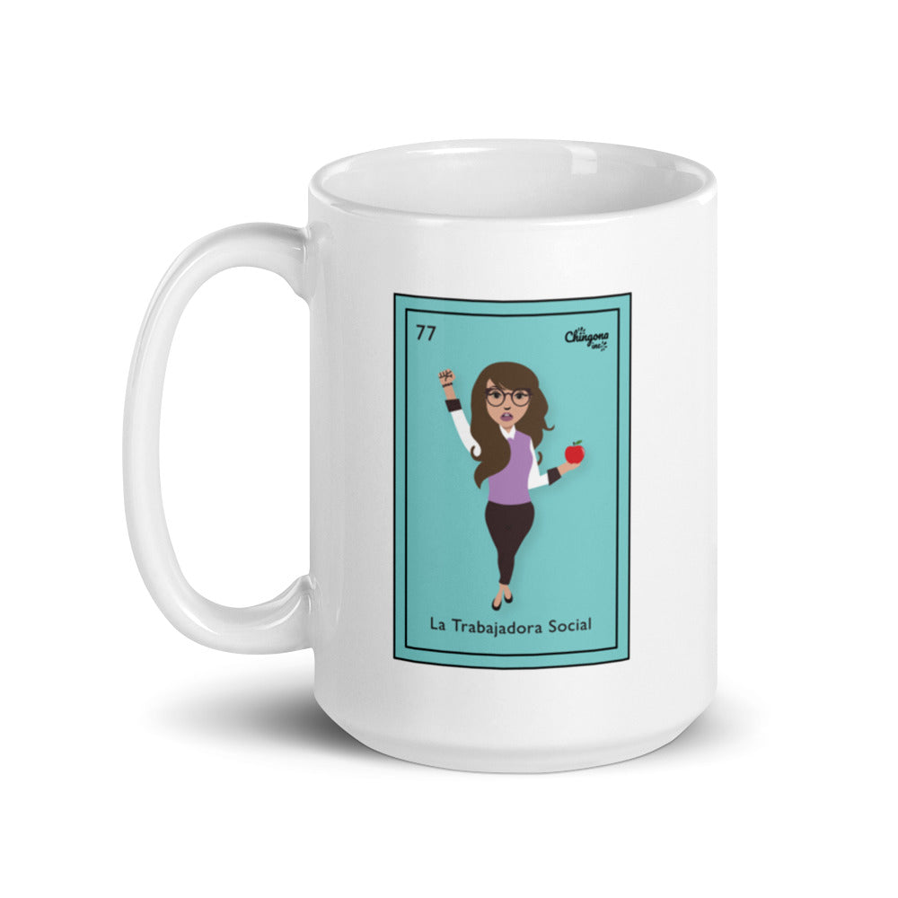 La Trabajadora Social Mexican Loteria Card Latina Mug