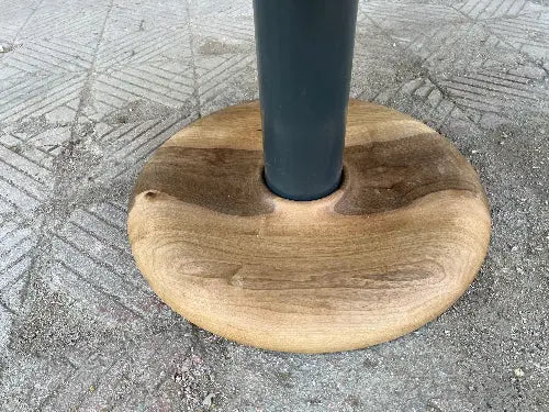 Custom Round Epoxy Resin Walnut Dining - Kitchen Table With Wood Base